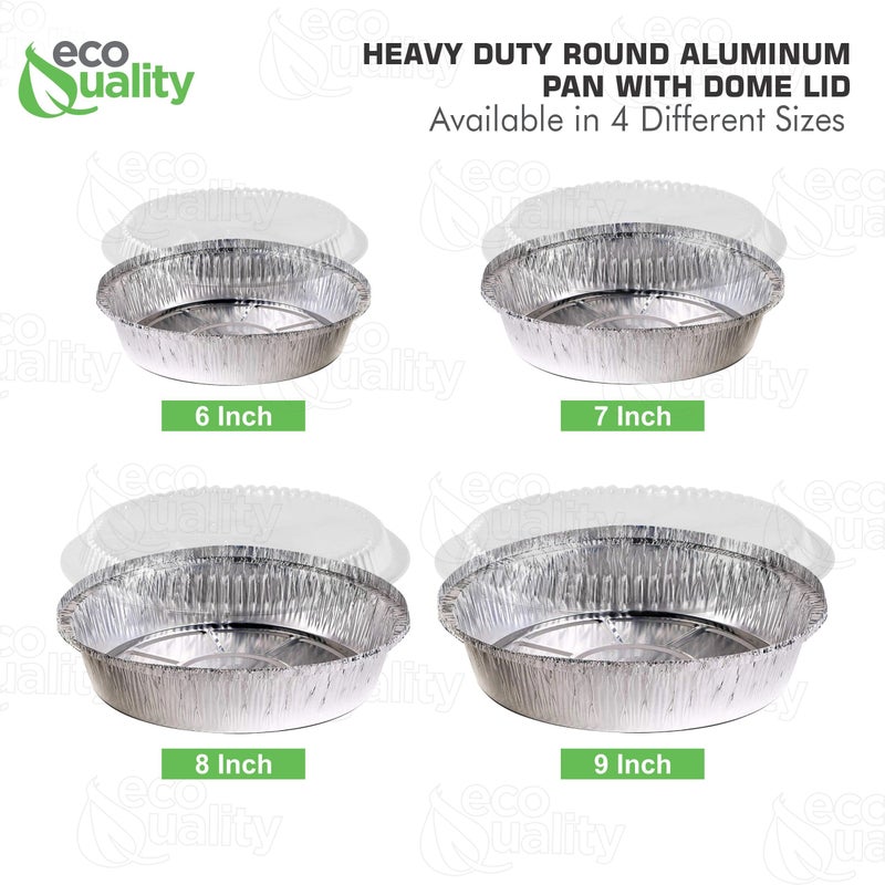 EcoQuality [50 Pack - 6 Inch Disposable Round Aluminum Foil Take-Out Pans with Plastic Lids Set - Disposable Tin Containers, Perfect for Baking, Cooking, Catering, Cake Pans, Parties, Restaurants - Image 4